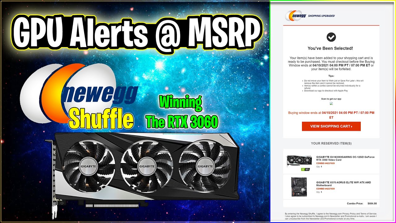 GPU ALERTS! Newegg Shuffle Winner – RTX 3060 | 4/18/21