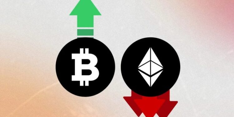 ETH/BTC hits lowest point in over 3 years, sliding to 0.03508