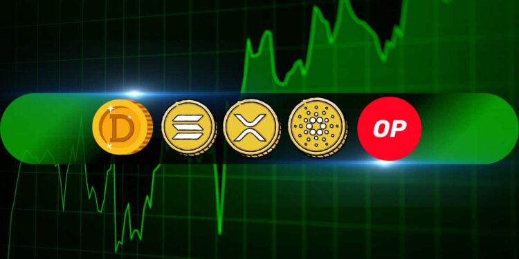 XRP, ADA, OP, SOL, and DOGE