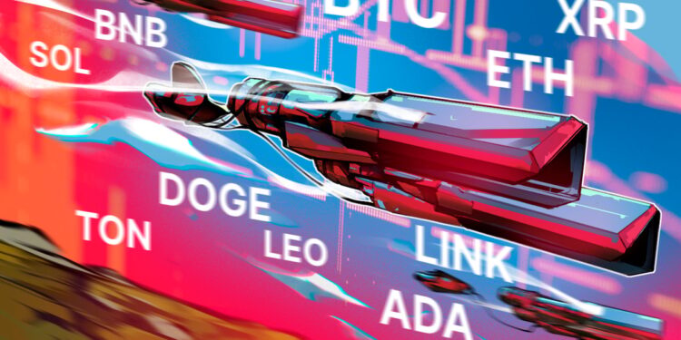 BTC, ETH, XRP, BNB, SOL, DOGE, ADA, TON, LEO, LINK