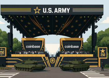 Coinbase’s sponsorship of Trump’s military parade sparks debate over crypto’s anti-establishment roots