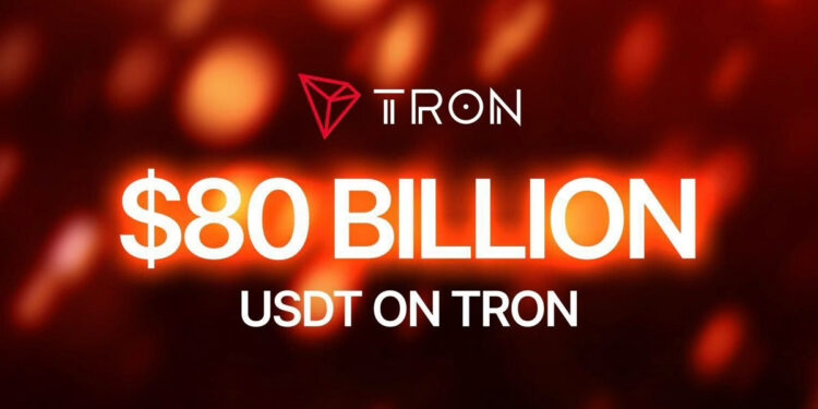 USDT on TRON Surpasses $80 Billion, Strengthening TRON’s Position as the Leading Stablecoin Network