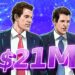 Winklevoss Twins Donate $21M BTC To Pro-Trump PAC Ahead Of US Midterms