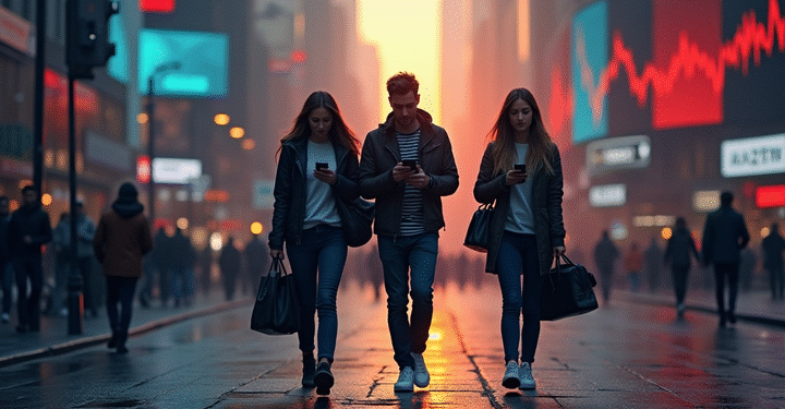 3 People Walking in the City While Busy Using the Phones
