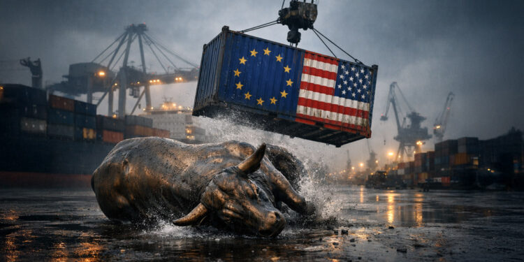 Bitcoin stumbles under EU-US tariff stress while gold glitters