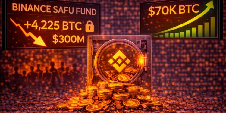 Binance SAFU Fund Adds 4,225 Bitcoin ($300M) As Price Reclaims $70K Level