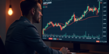 Trader checking XRP
