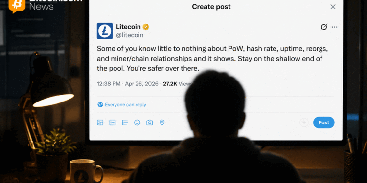 Litecoin X Account Tells Critics to 'Stay on the Shallow End' After 13-Block Reorg