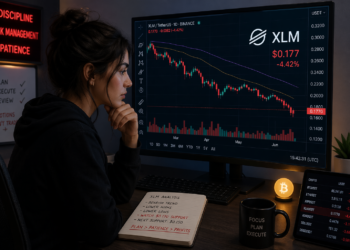 A trader analyzing XLM