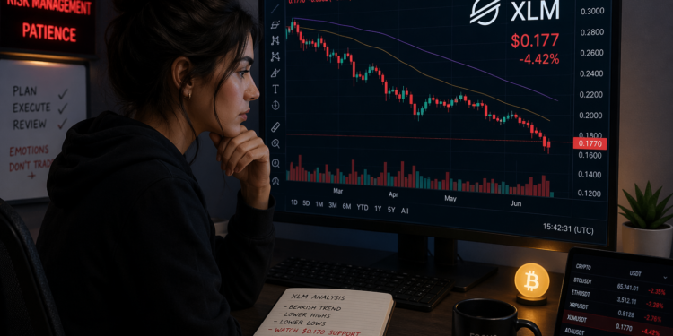 A trader analyzing XLM