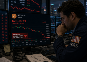 Bitcoin drops below $77k