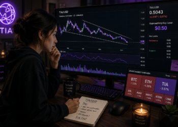 A trader analyzing the TIA/USD bullish structure