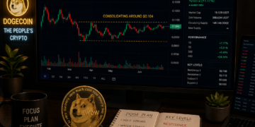 Dogecoin has held the $0.102 support level.