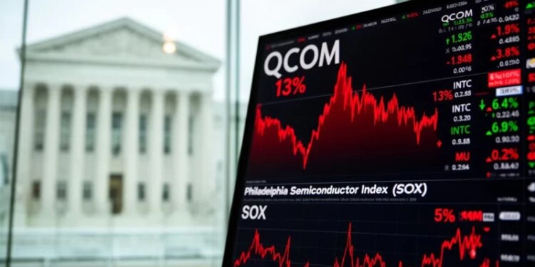 Qualcomm drops 13% as chip stocks retreat from AI rally