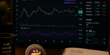 The PI token consolidating around $0.125.