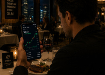 Analyzing Stellar chart on his phone