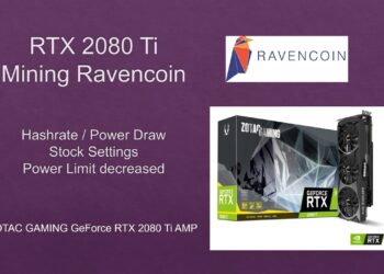 RTX 2080 Ti Mining Ravencoin. Average about 38Mh/s
