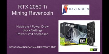 RTX 2080 Ti Mining Ravencoin. Average about 38Mh/s