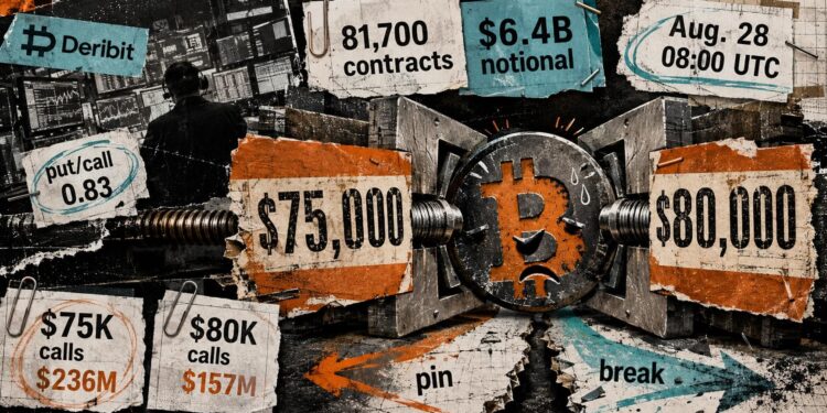 Bitcoin is trapped between $75,000 and $80,000 ahead of a massive Friday derivatives settlement