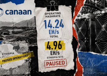Canaan counted paused Ethiopia mining as nearly 35% of its July operating hashrate total