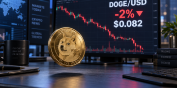 Dogecoin dips below $0.083 as weak ETF demand and bearish positioning limit recovery