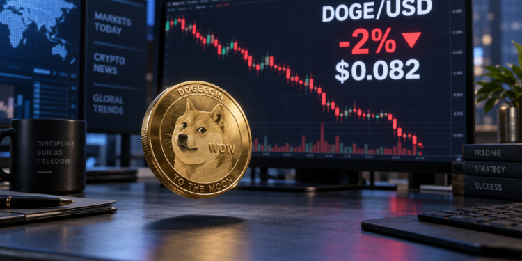 Dogecoin dips below $0.083 as weak ETF demand and bearish positioning limit recovery