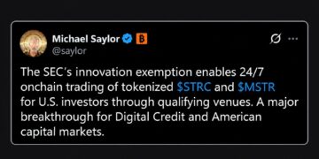 Saylor Says SEC Exemption Puts Tokenized MSTR and STRC Onchain 24/7