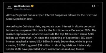 Zcash, XRP and Solana Bets Push Altcoin Leverage Past Bitcoin