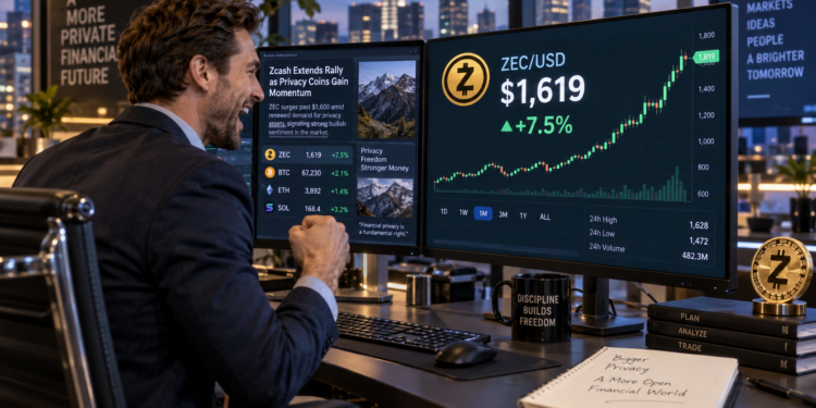 Zcash holds above $1,600 as shielded activity and fund inflows surge