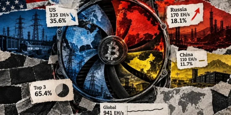 3 countries control 66% of Bitcoin mining, but 1 rival is gaining