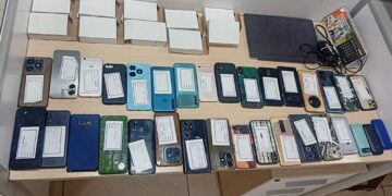 Electronic devices seized in Ghana by law enforcement during Operation Joint Disruption Week