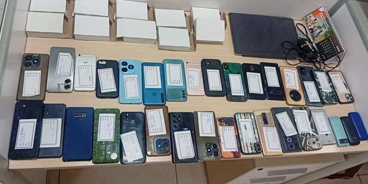 Electronic devices seized in Ghana by law enforcement during Operation Joint Disruption Week