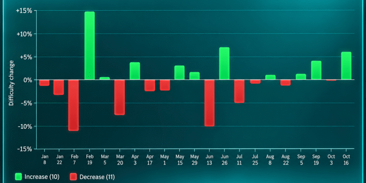Bitcoin Mining Difficulty Jumps 5.92% in Third-Largest Hike of 2026