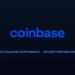 Coinbase official logo with abstract quantum computing lattice illustration